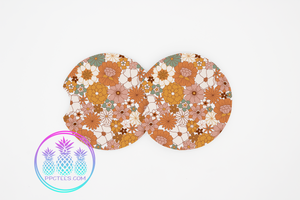 Retro Boho Car Coasters