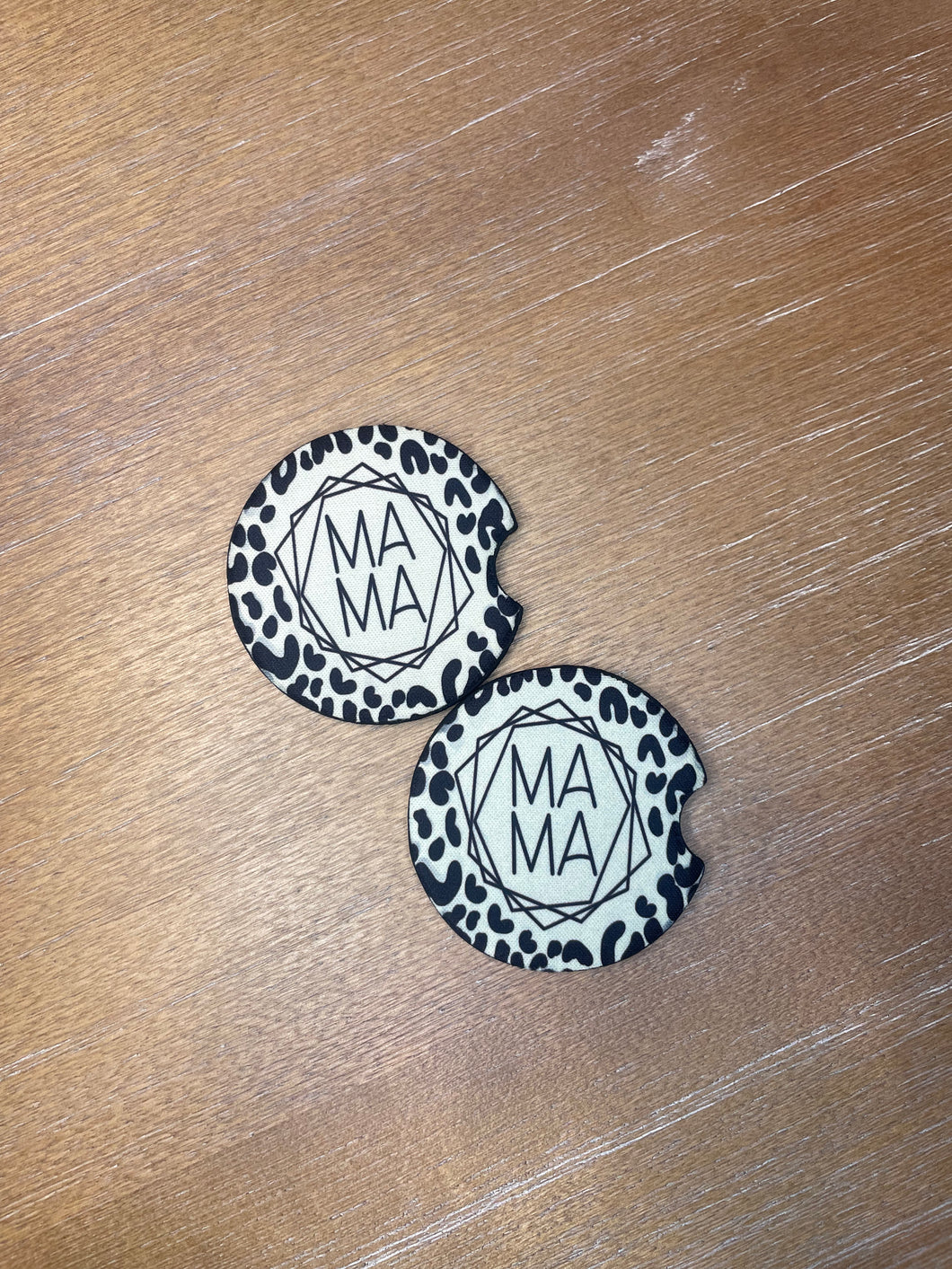 Mama (Yellow Leopard) Car Coasters